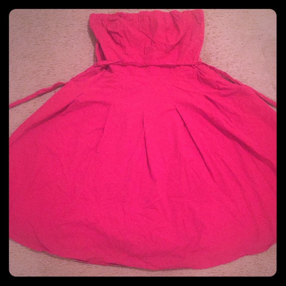Red tube top dress